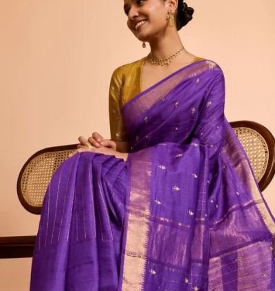 Dark Violet Bengal Pure Silk