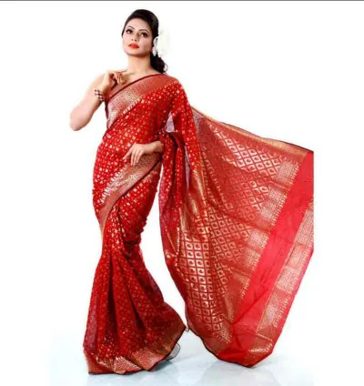 Red silk saree