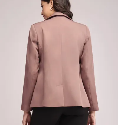 Single Breasted Blazer - Brown