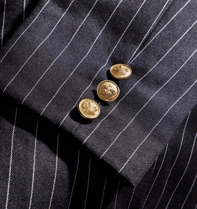 Double Breasted Blazer - Black And White