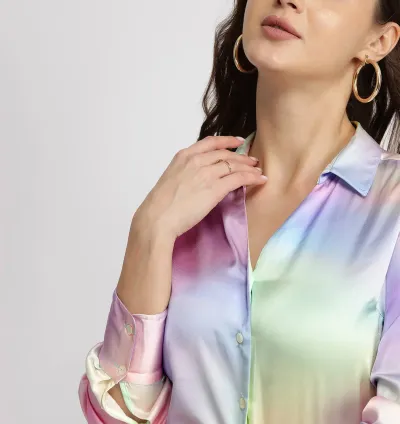 Satin Ombre shirt - Lilac