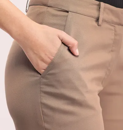 Straight Fit Trousers - Brown