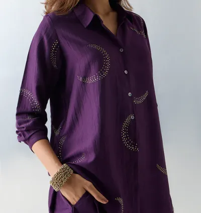 Purple Stud - Detailed Tunic