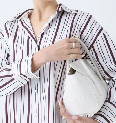 White Stripe Printed Cotton Shirt