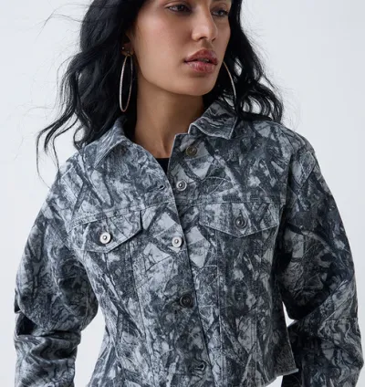 Nuno Grey Camouflage Printed Cotton - Blend Jacket