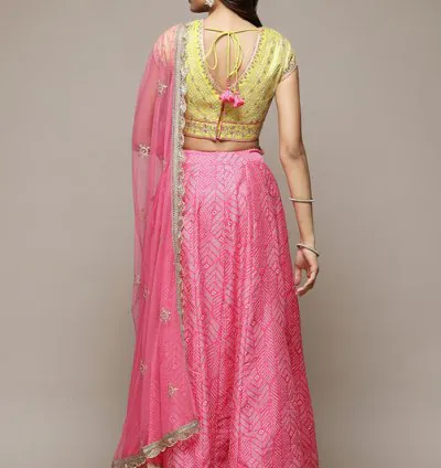 Fuschia & lime Green Cotton